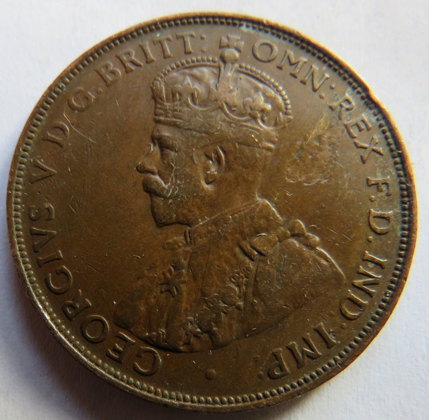1922 King George V Australia One Penny Coin