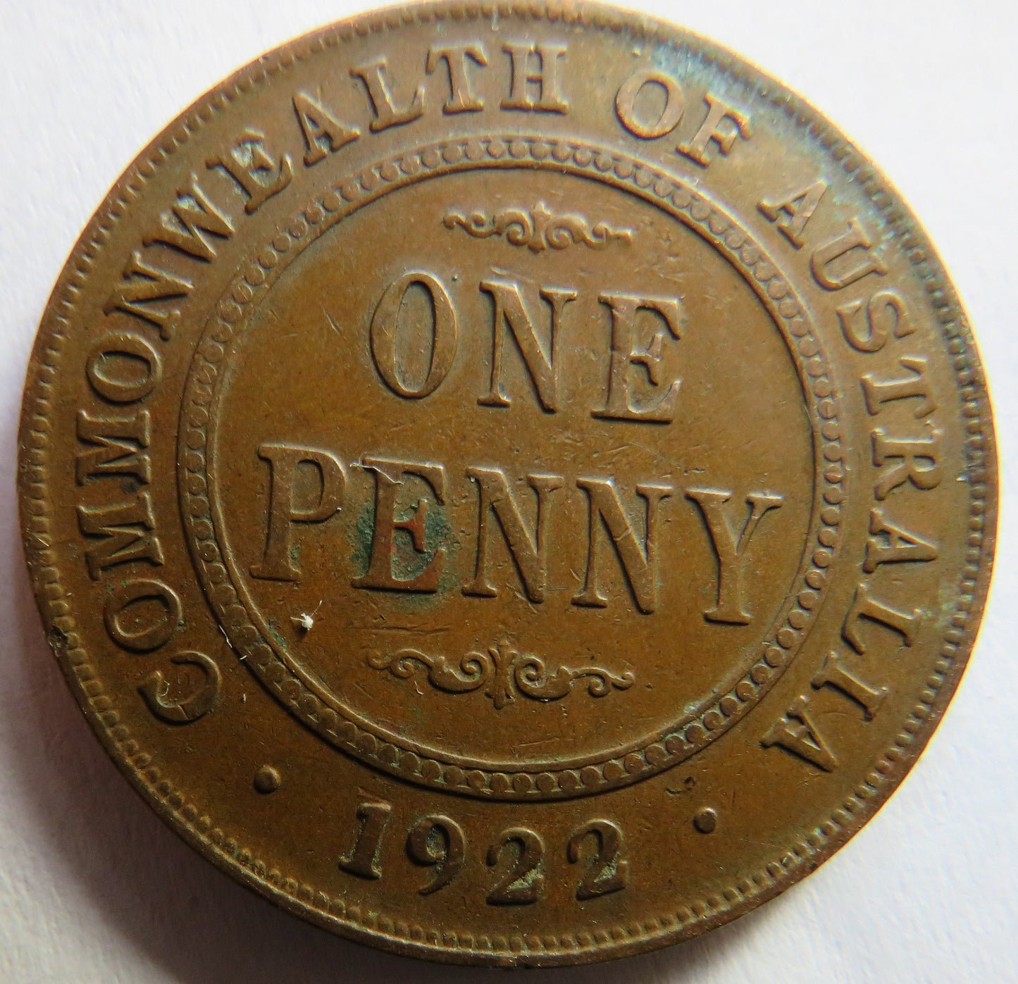 1922 King George V Australia One Penny Coin