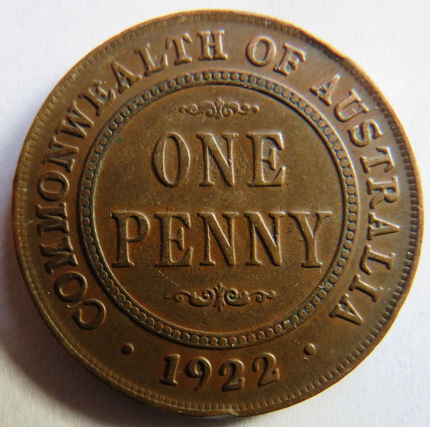 1922 King George V Australia One Penny Coin