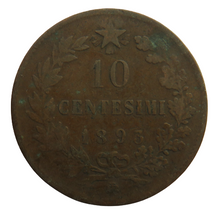 Load image into Gallery viewer, 1893-B/I Italy 10 Centesimi Coin
