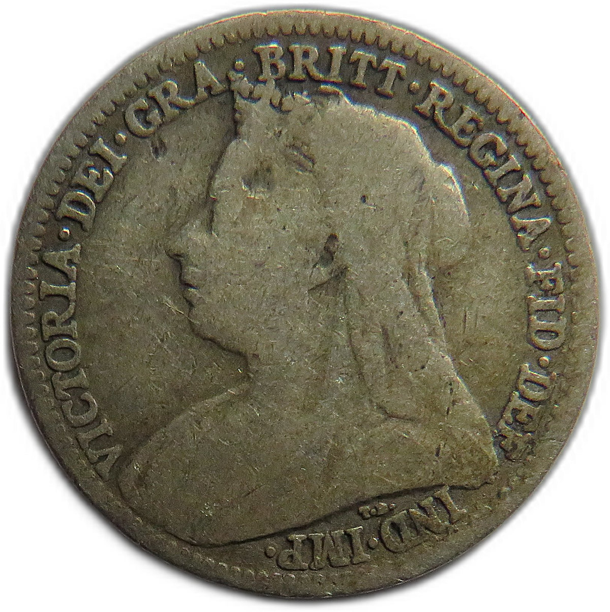 1900 Queen Victoria Silver Threepence Coin - Great Britain