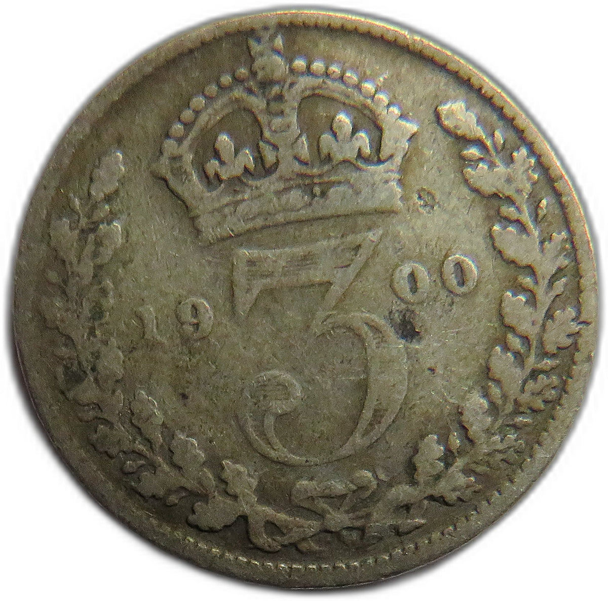 1900 Queen Victoria Silver Threepence Coin - Great Britain