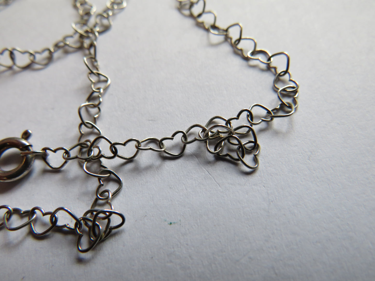 Ladies Sterling Silver Necklace With Heart Shaped Links