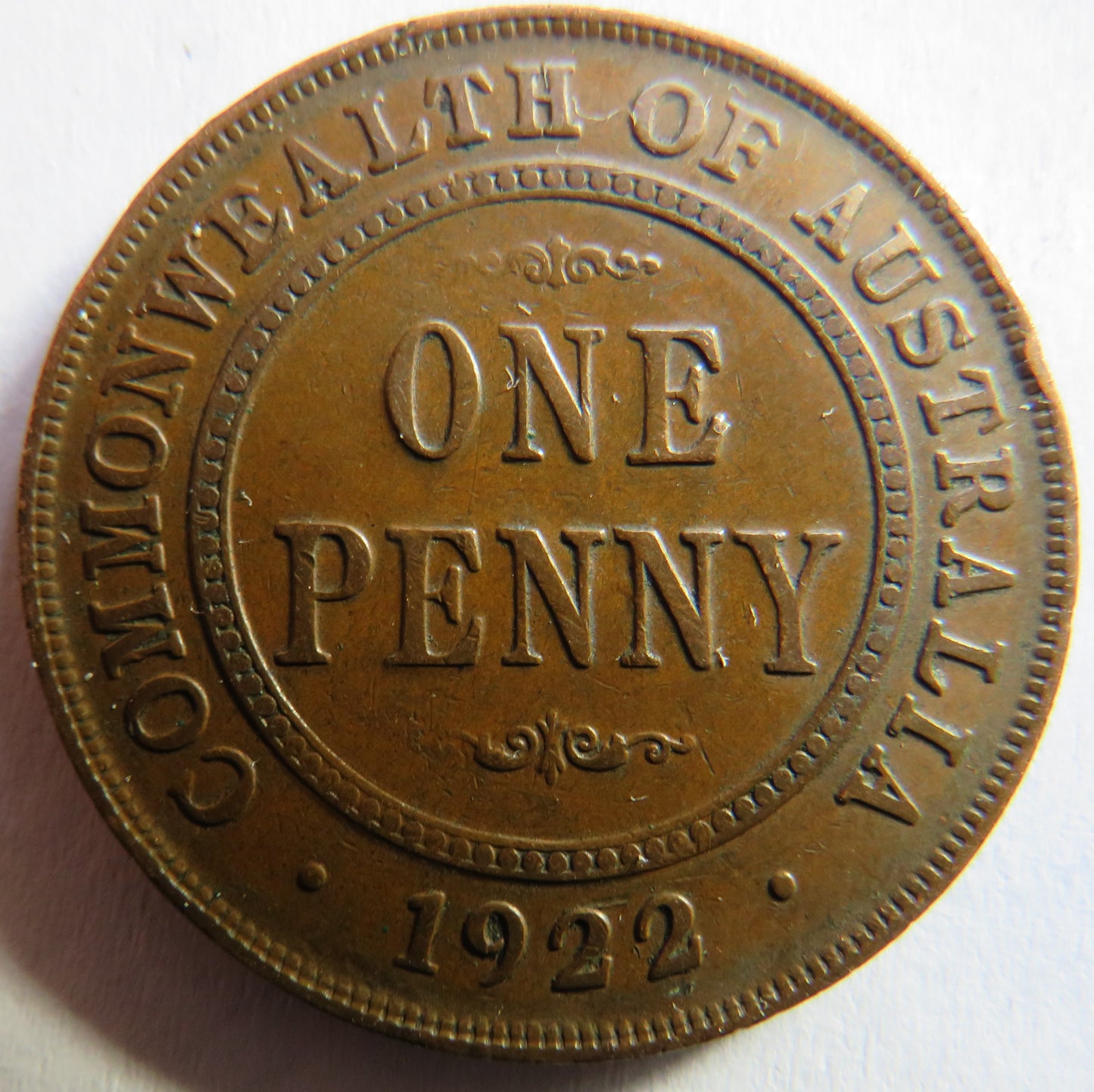 1922 King George V Australia One Penny Coin