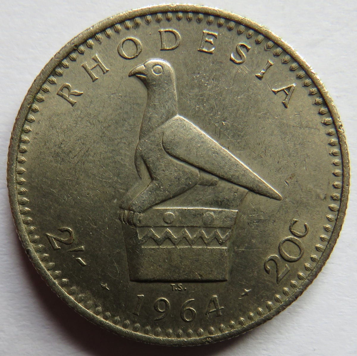 1964 Rhodesia 2 Shillings / 20 Cents Coin image 2