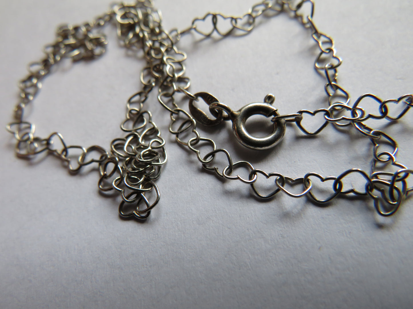 Ladies Sterling Silver Necklace With Heart Shaped Links