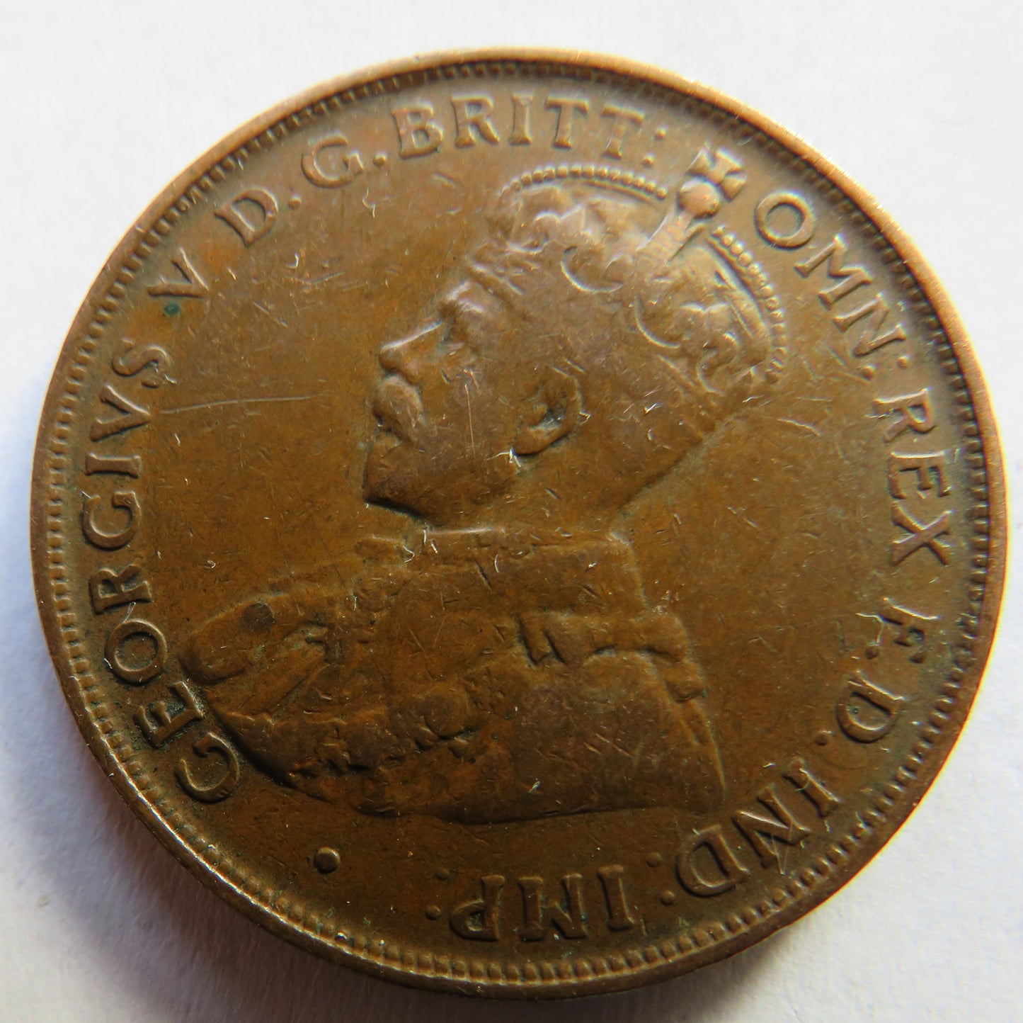 1922 King George V Australia One Penny Coin
