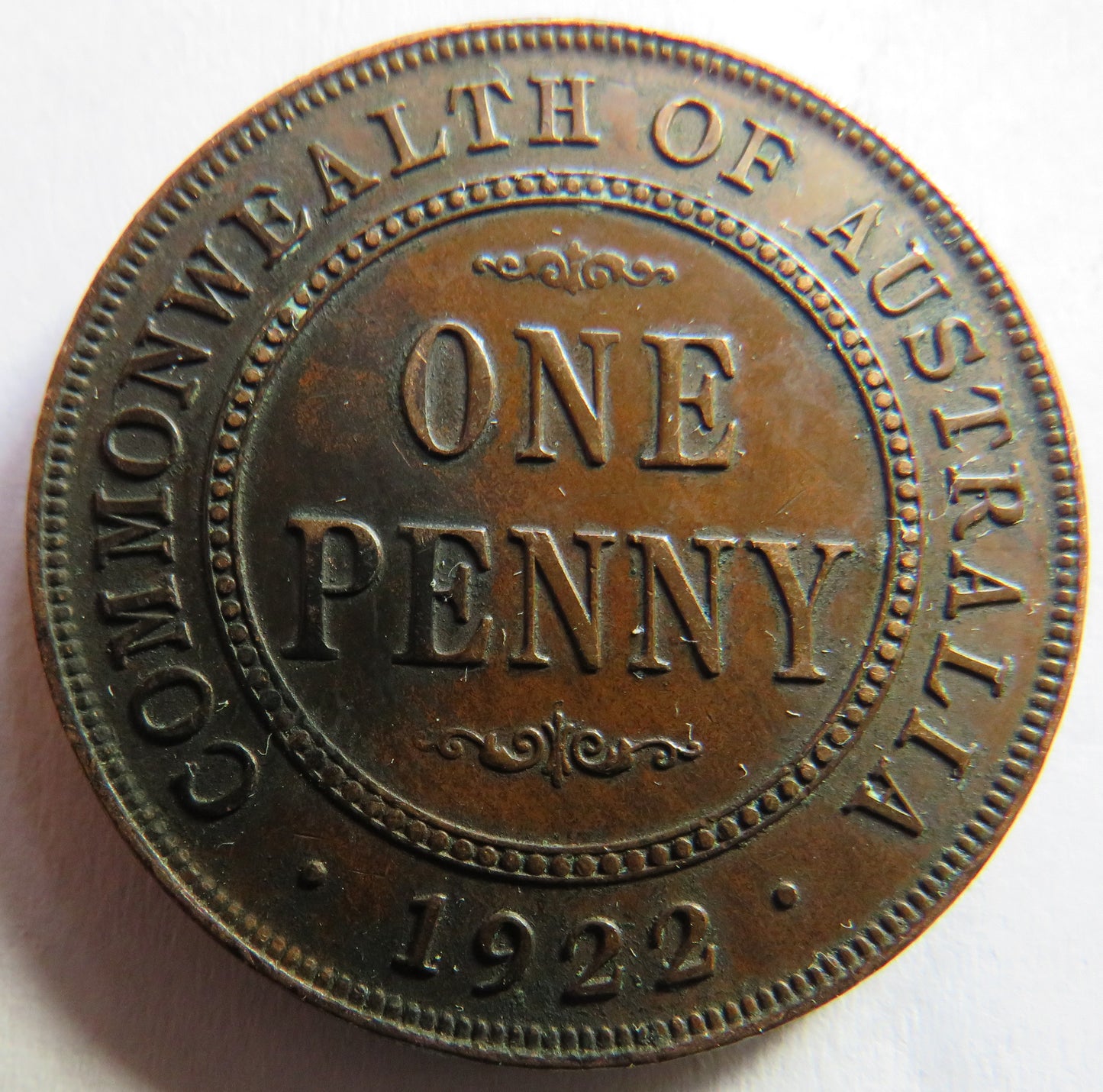 1922 King George V Australia One Penny Coin