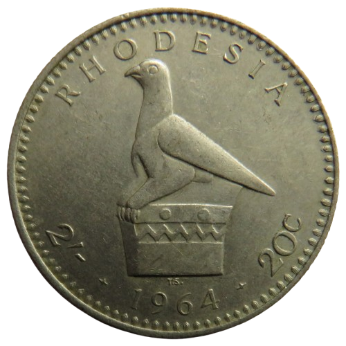 1964 Rhodesia 2 Shillings / 20 Cents Coin