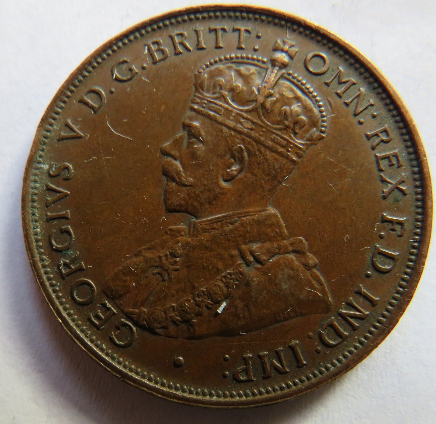 1922 King George V Australia One Penny Coin