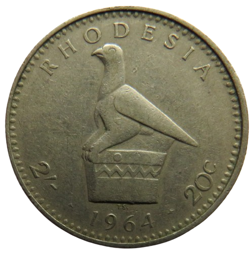 1964 Rhodesia 2 Shillings / 20 Cents Coin