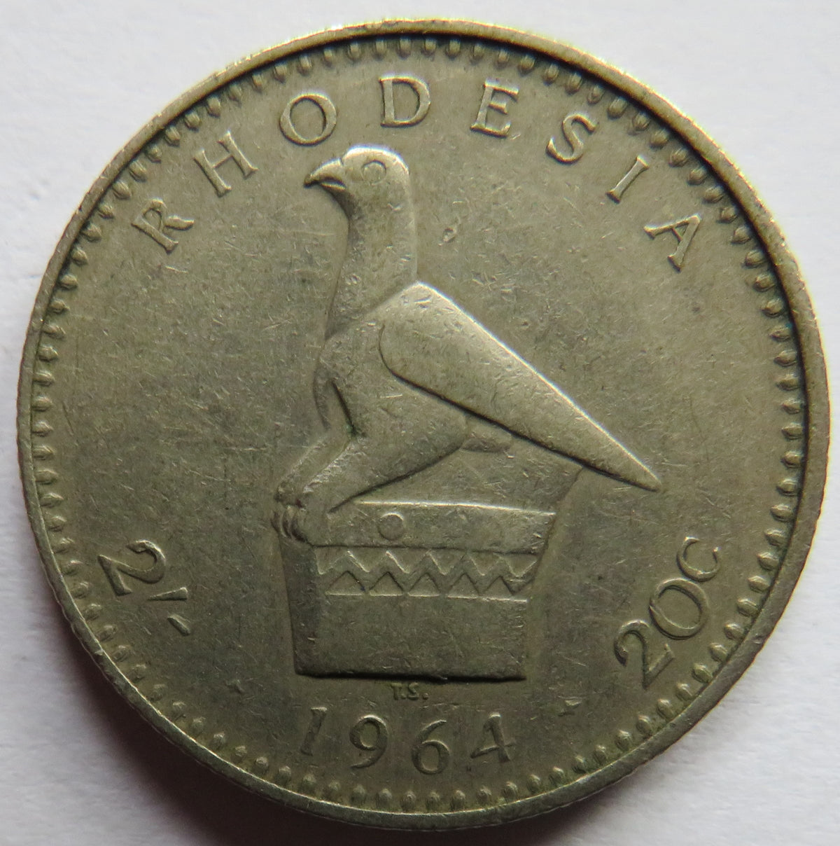 1964 Rhodesia 2 Shillings / 20 Cents Coin image 2