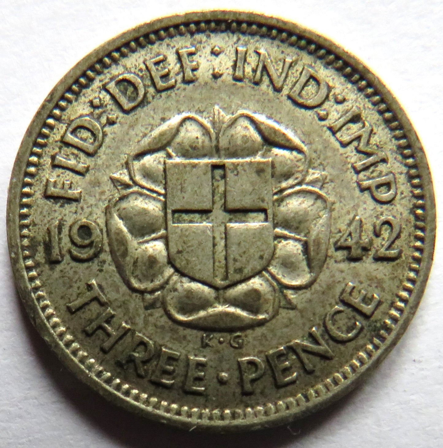 1942 King George VI Silver Threepence Coin - Scarce Date