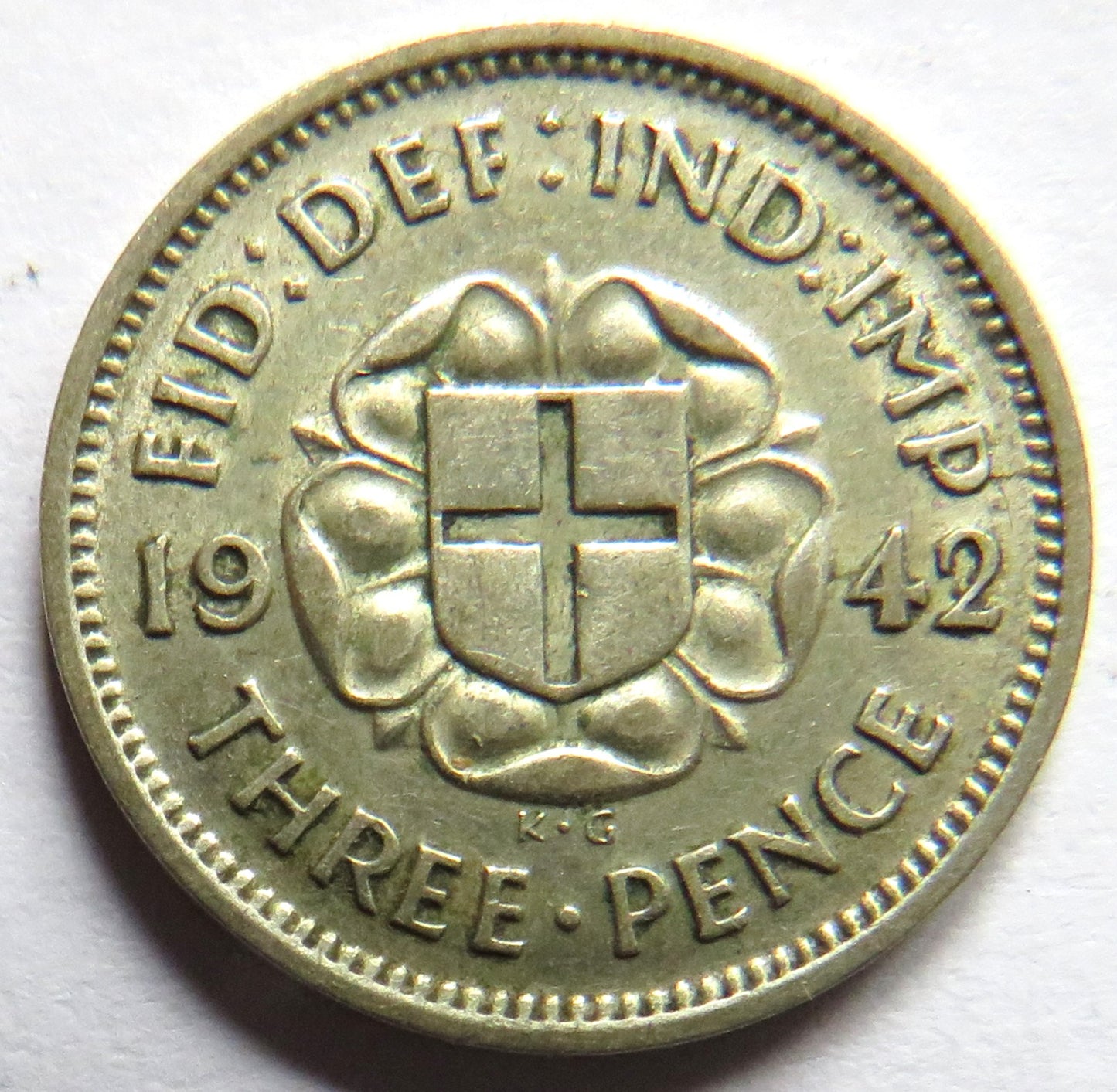 1942 King George VI Silver Threepence Coin - Scarce Date