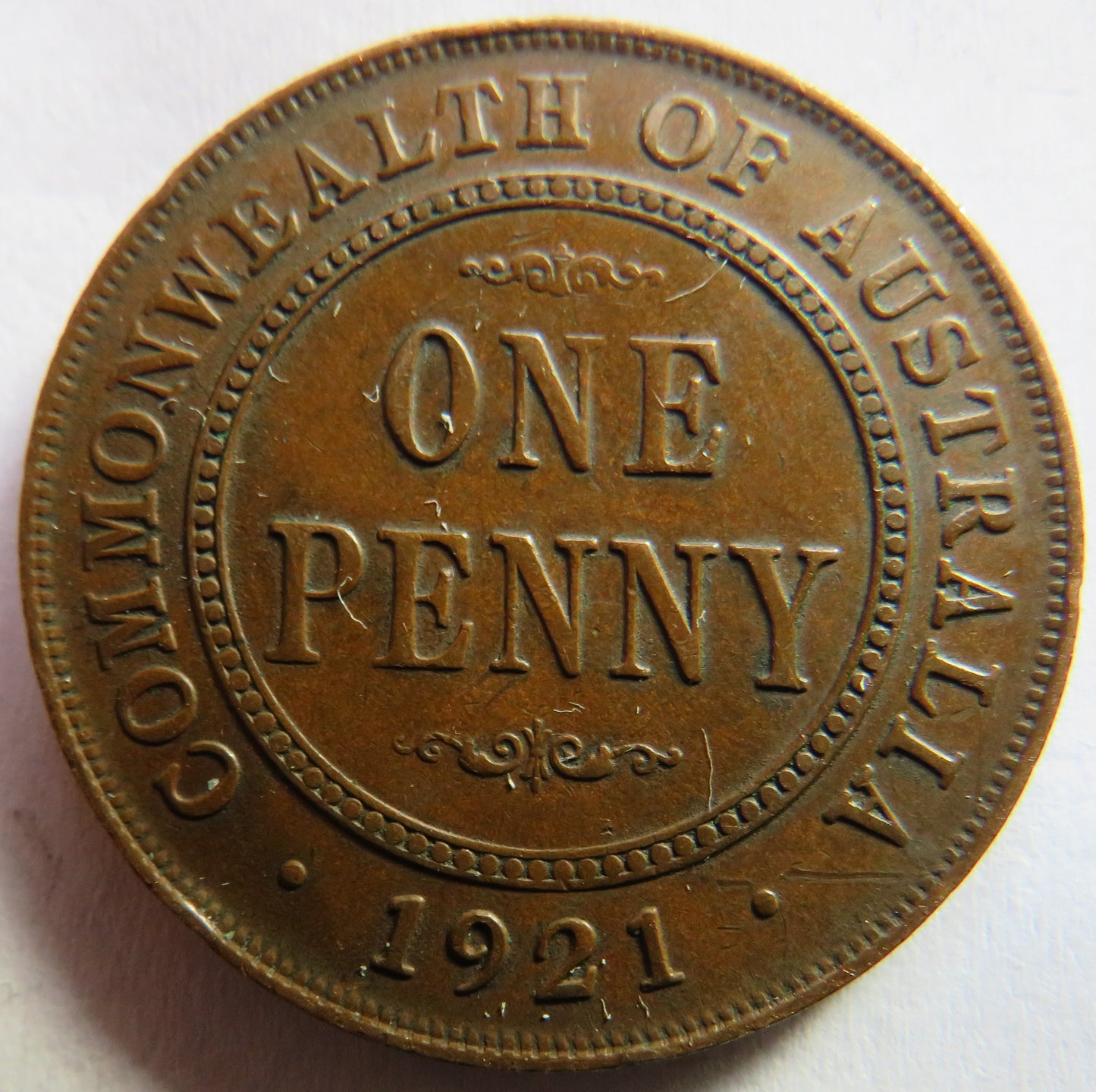 1921 King George V Australia One Penny Coin