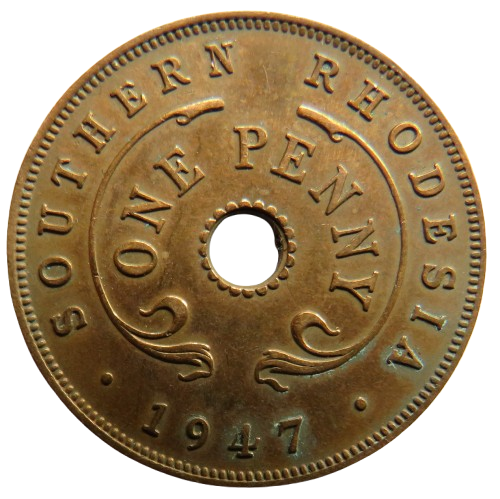 1947 Southern Rhodesia One Penny Coin