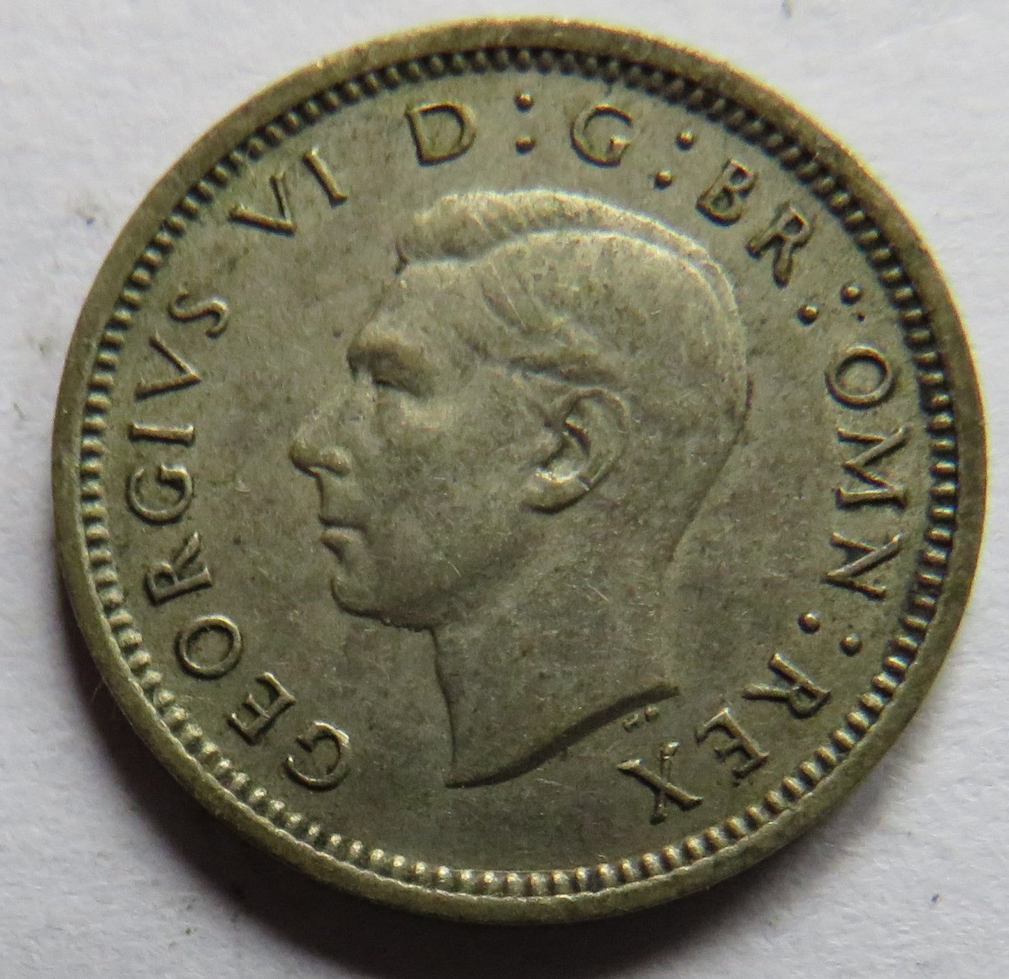1943 King George VI Silver Threepence Coin - Scarce Date