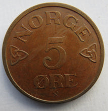 Load image into Gallery viewer, 1954 Norway 5 Ore Coin
