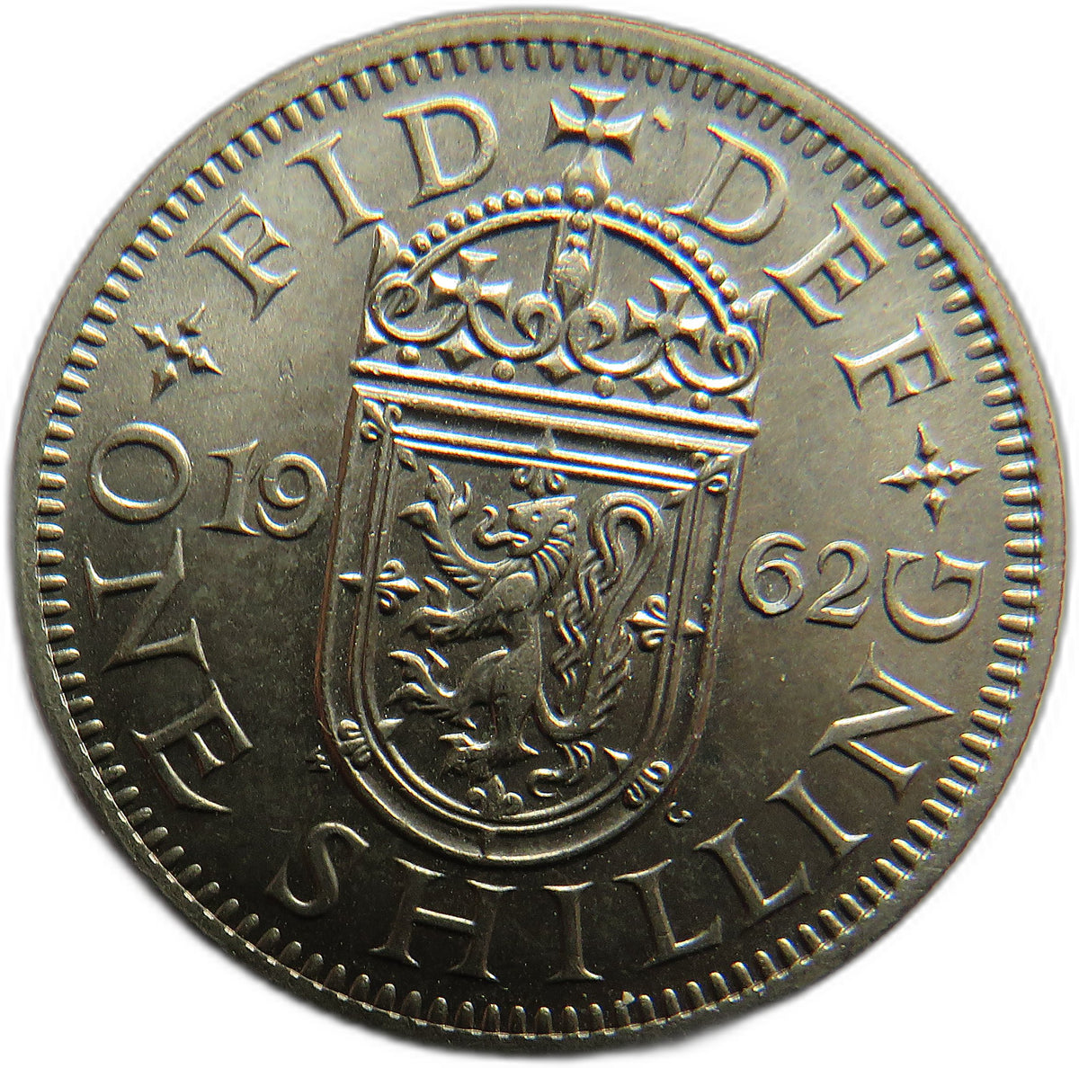 1962 Queen Elizabeth II (Scottish) Shilling Coin In High Grade - Great Britain