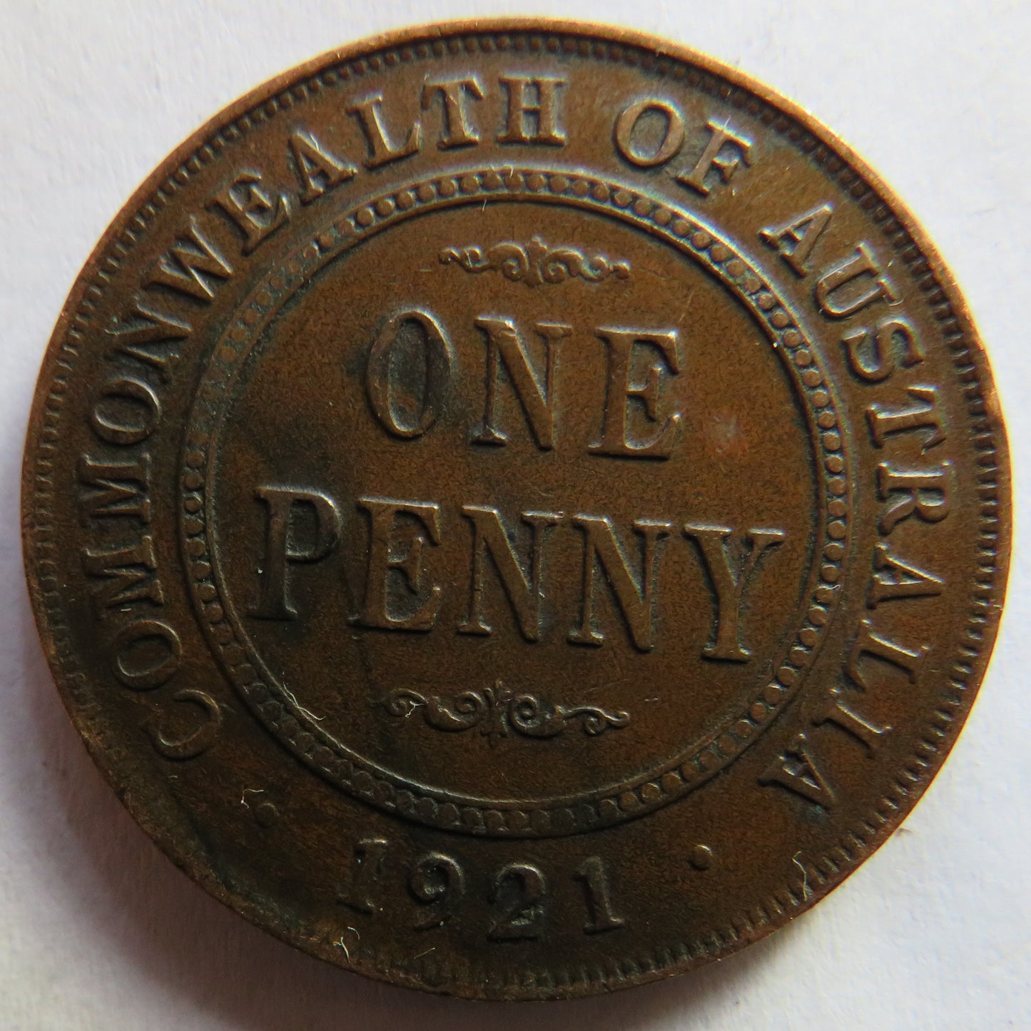 1921 King George V Australia One Penny Coin