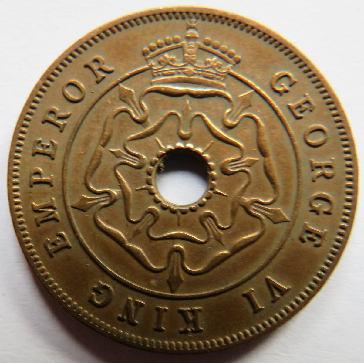 1947 Southern Rhodesia One Penny Coin image 3