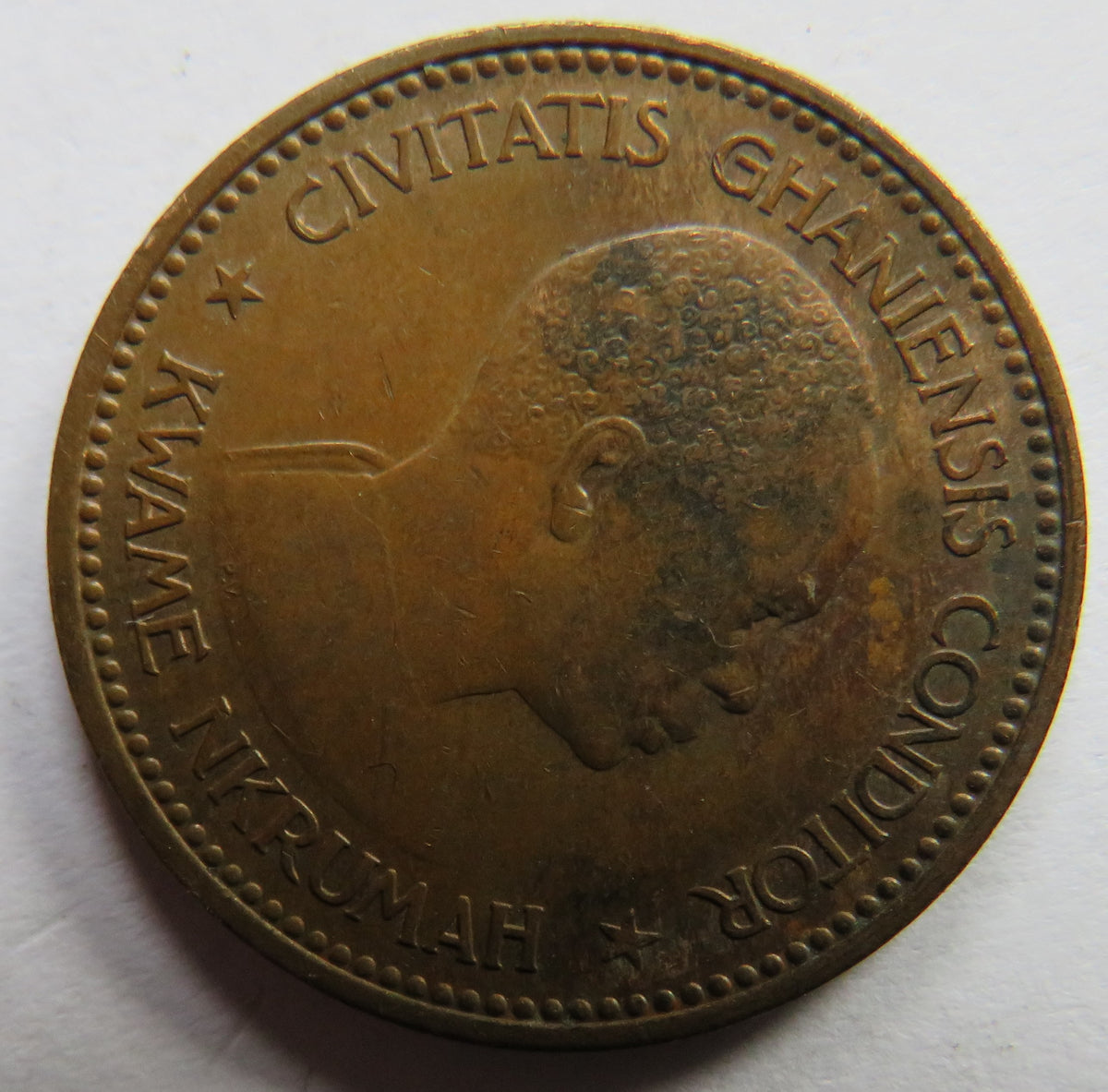 1958 Ghana One Penny Coin image 3