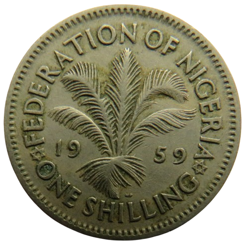 1959 Nigeria One Shilling Coin image 1