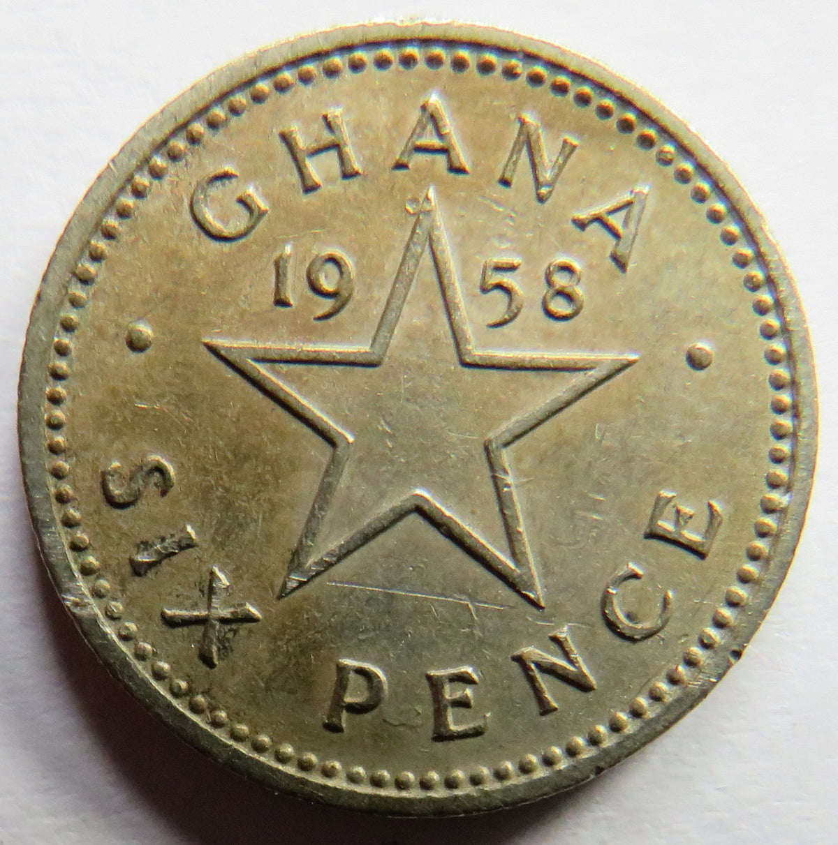 1958 Ghana Six Pence Coin image 2