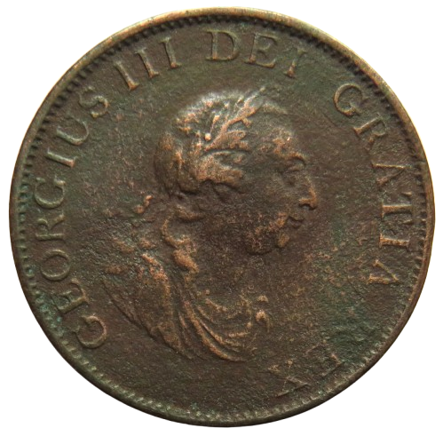 1799 King George III Halfpenny Coin - Great Britain