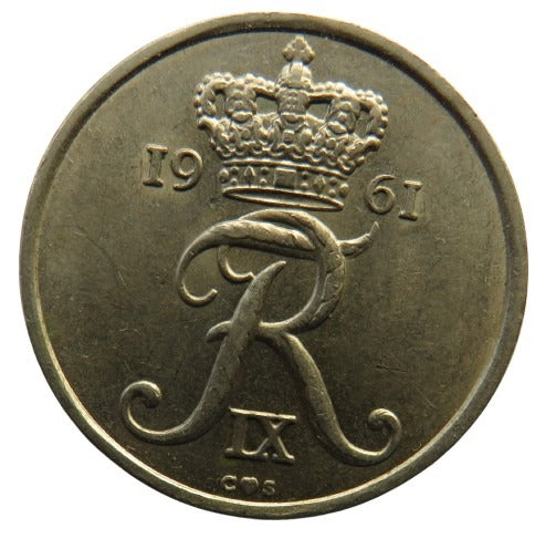 1961 Denmark 25 Ore Coin