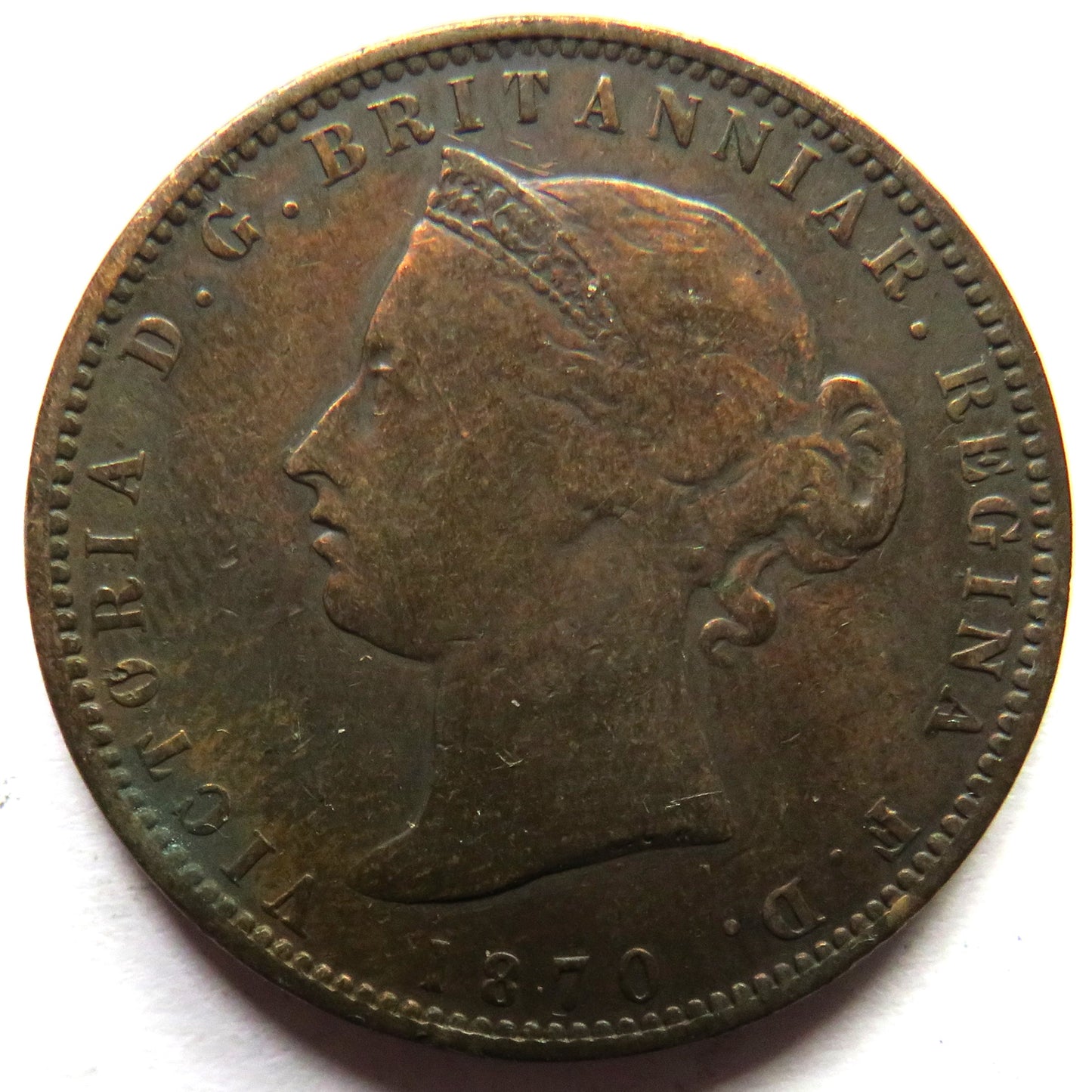 1870 Queen Victoria States of Jersey 1/13th of a Shilling Coin
