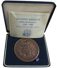 Load image into Gallery viewer, 1588-1988 400th Anniversary Spanish Armada Commemorative Medal By The Royal Mint
