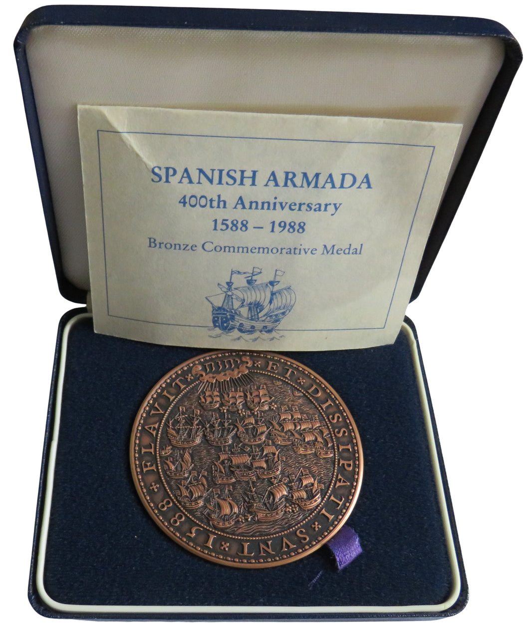 1588-1988 400th Anniversary Spanish Armada Commemorative Medal By The Royal Mint