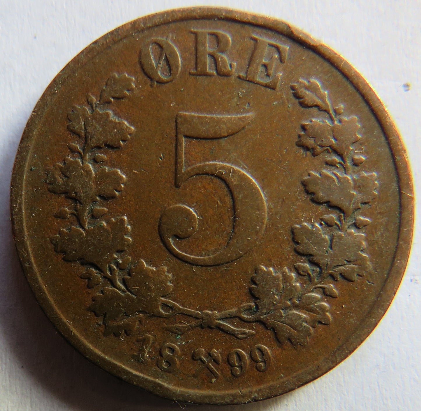 1899 Norway 5 Ore Coin