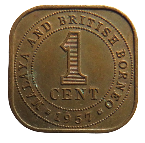 1957 Queen Elizabeth II Commissioners of Currency Malaya One Cent Coin