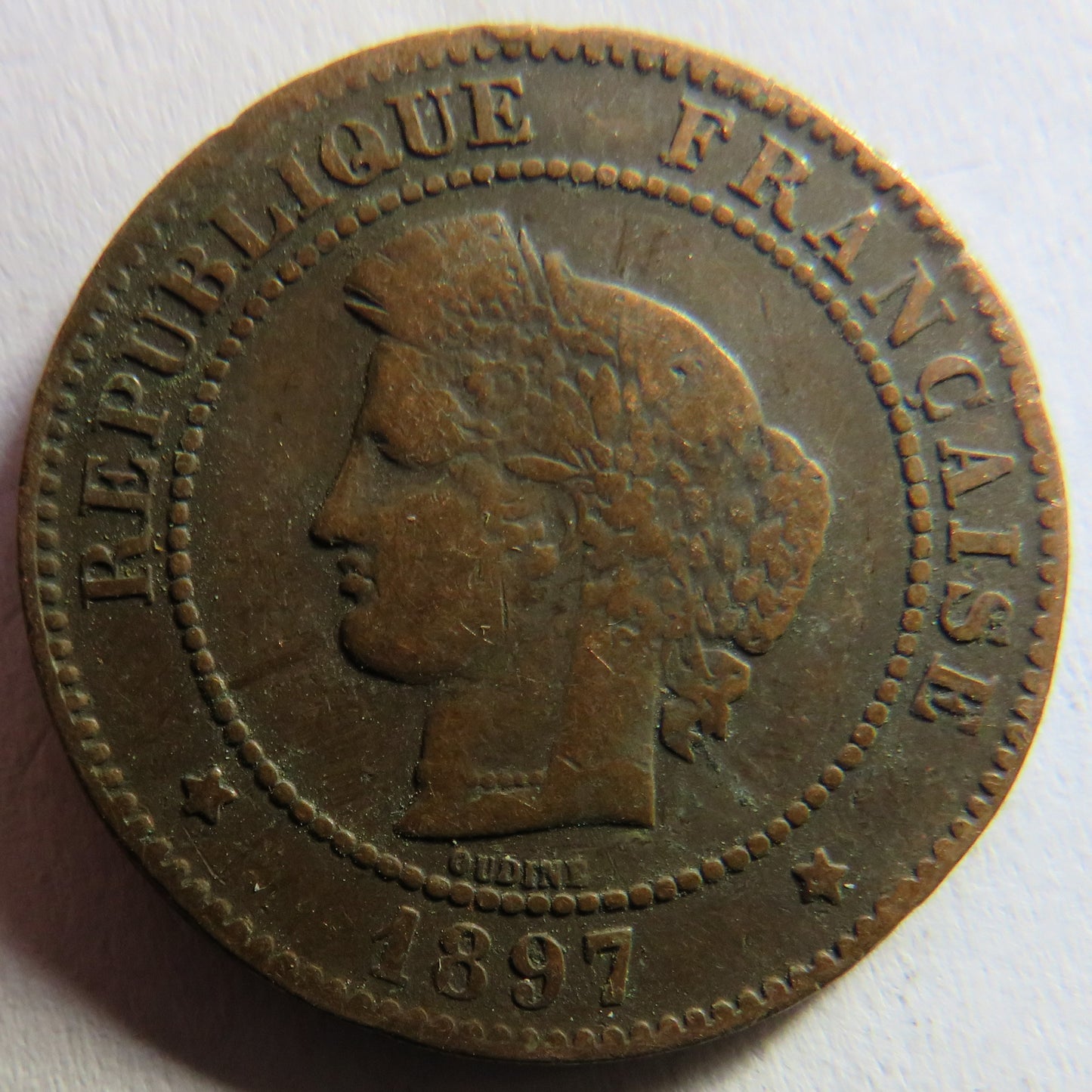 1897-A France 5 Centimes Coin