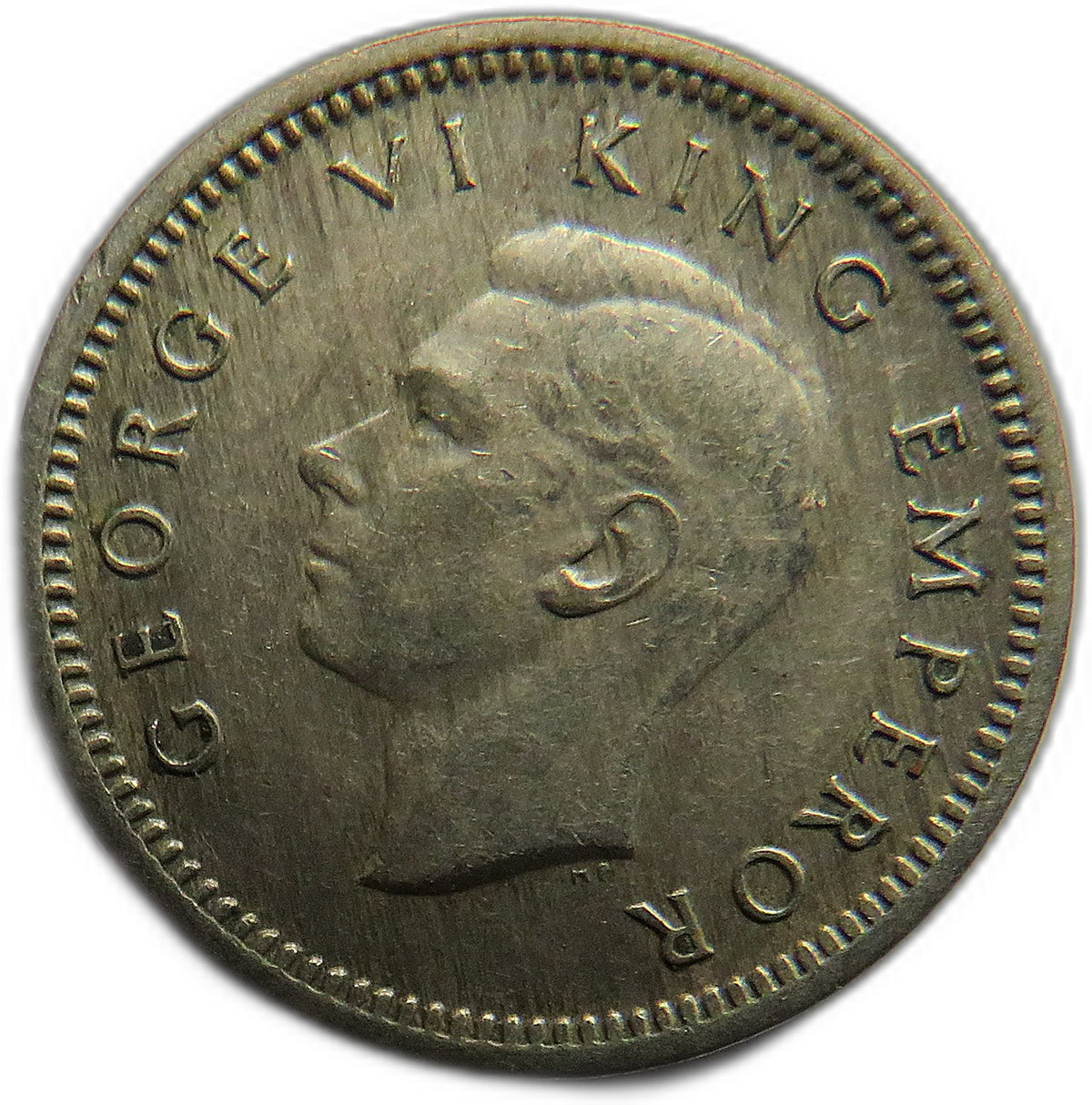 1947 King George VI New Zealand Threepence Coin