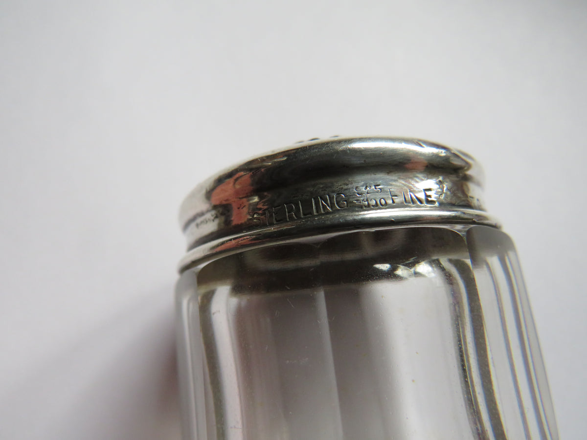 Antique Sterling Silver Topped Glass Jar Hallmarked Glasgow 1902
