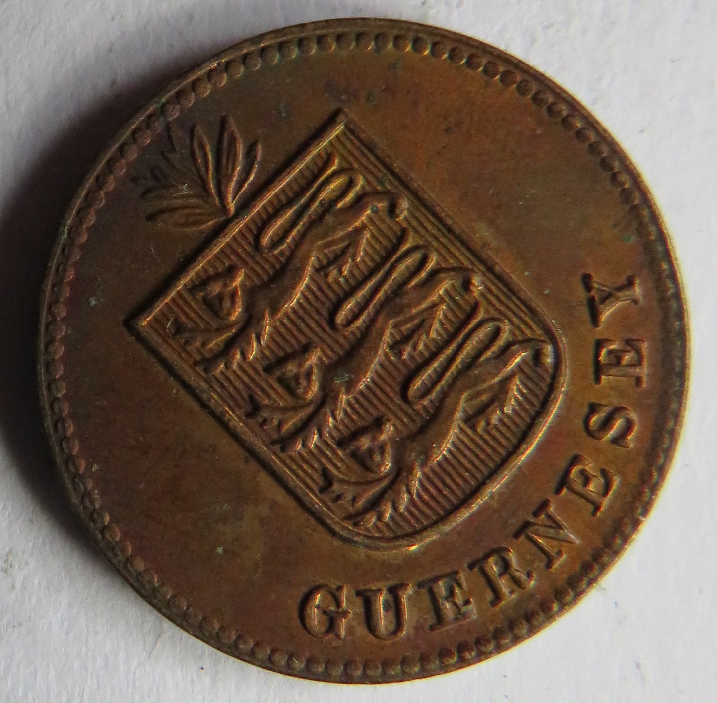 1929-H Guernsey 1 One Double Coin In High Grade