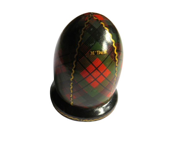 Antique Mauchline Tartan Ware Thimble Holder McDuff Tartan