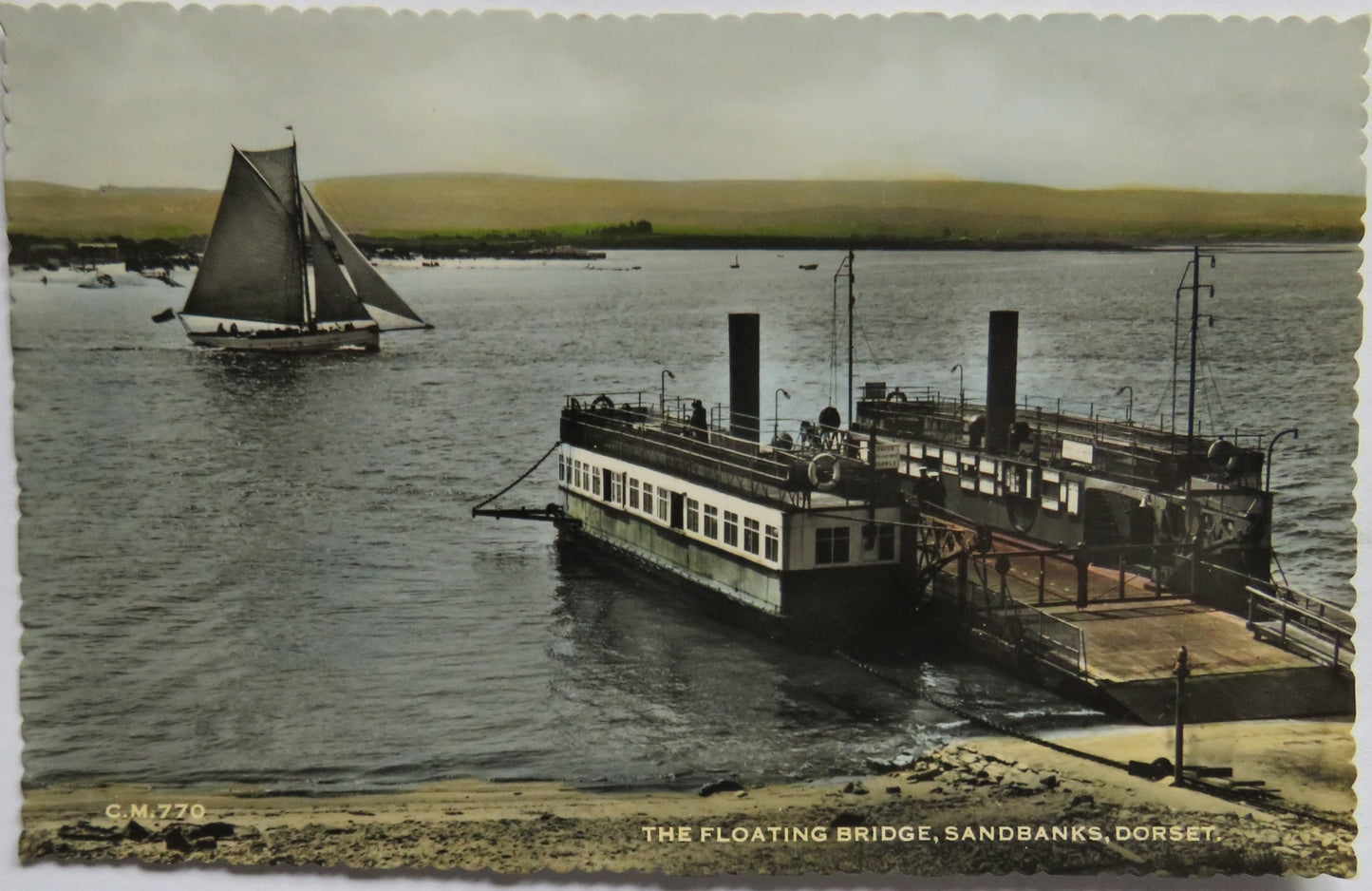 Vintage Postcard of The Floating Bridge, Sandbanks, Dorset