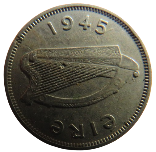 1945 Ireland Eire Sixpence Coin