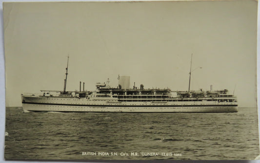 Vintage Shipping Postcard of British India S.N. Co's M.S. Dunera