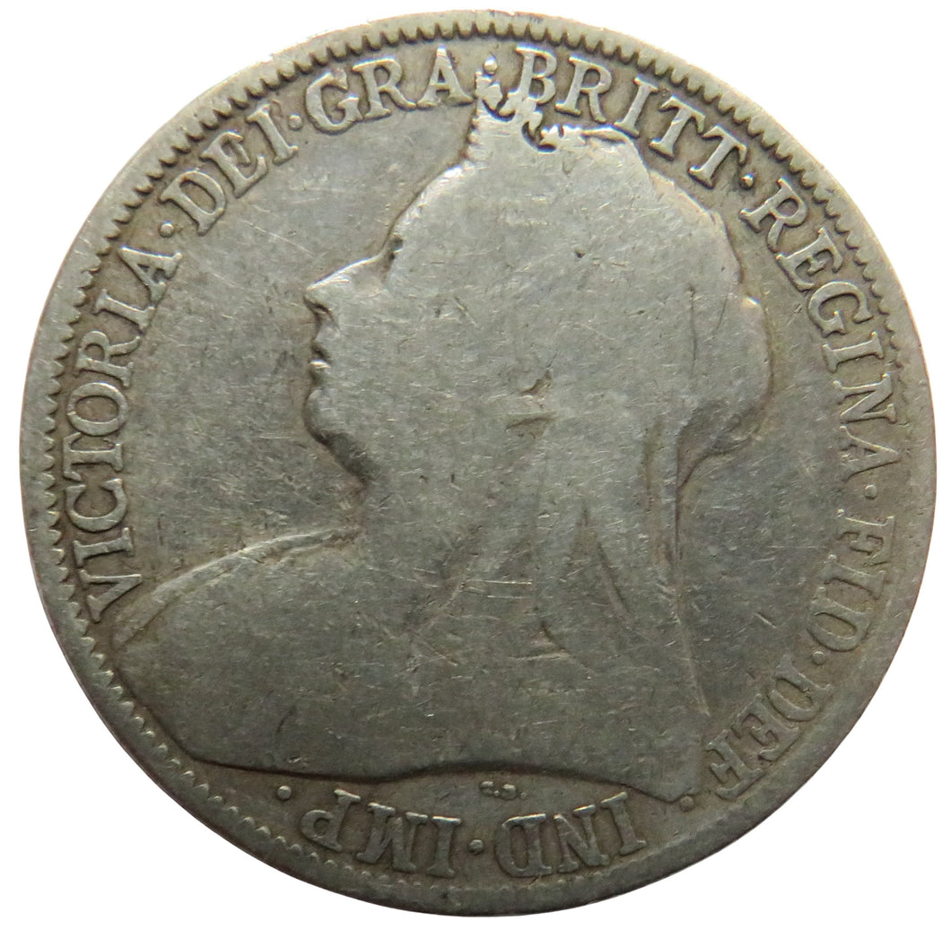 1895 Queen Victoria Silver Florin / Two Shillings Coin