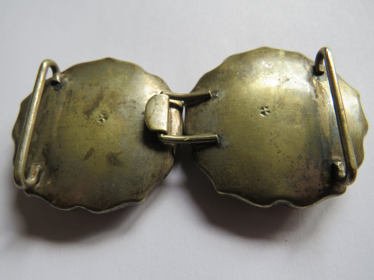 Antique Japanese Satsuma 2 Piece Belt Buckle