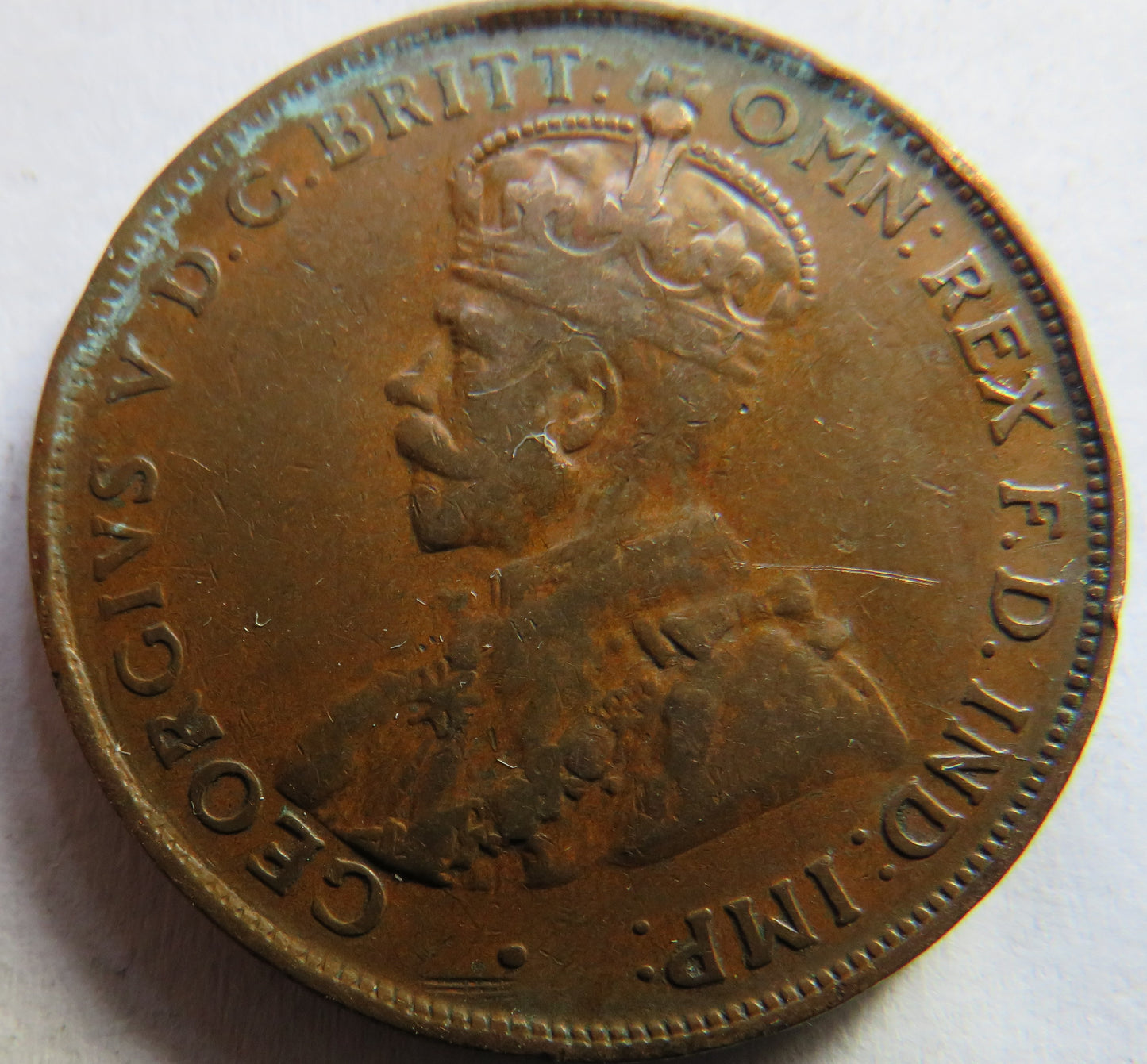 1927 King George V Australia One Penny Coin