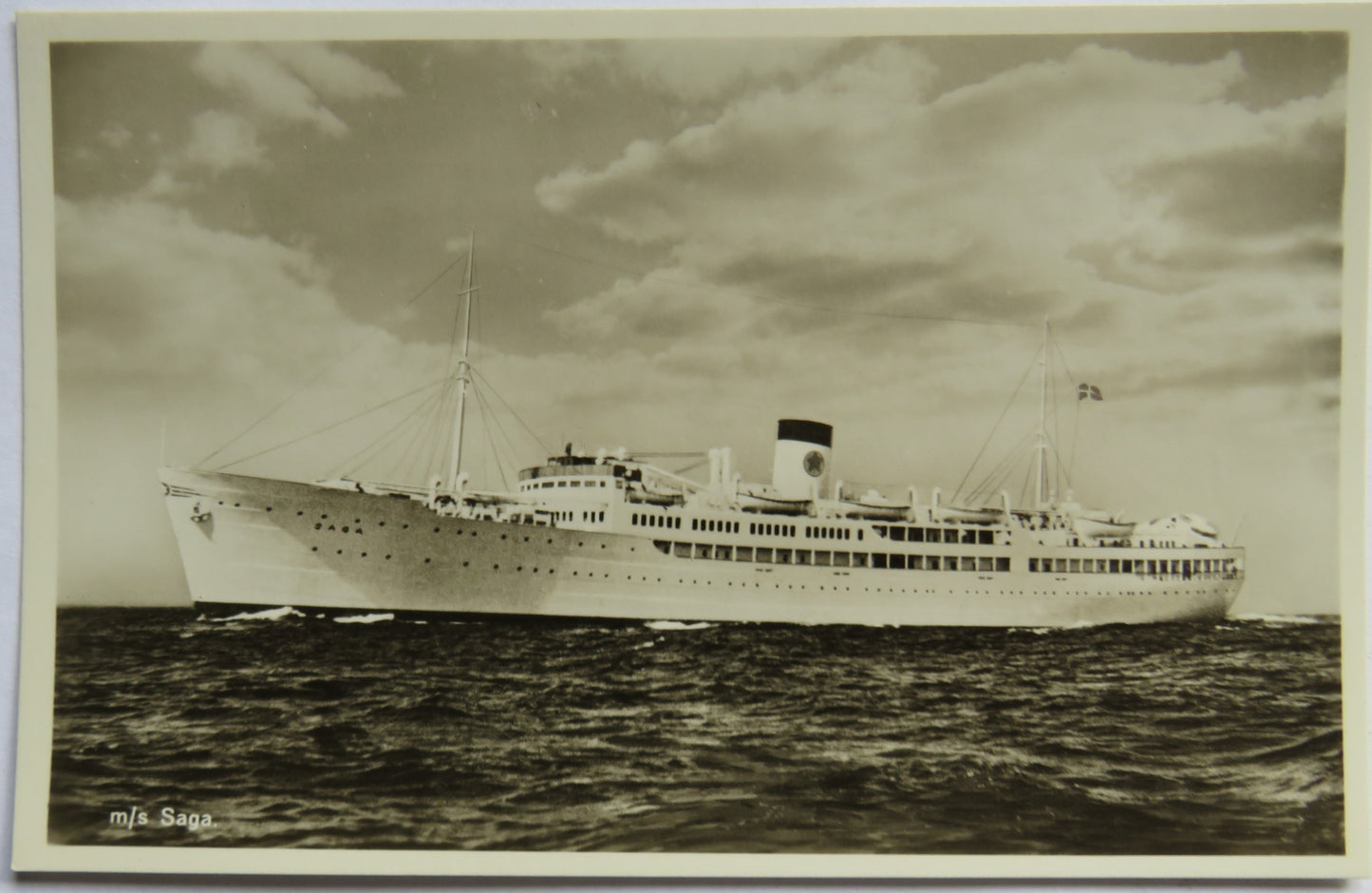 Vintage Shipping Postcard of m/s Saga