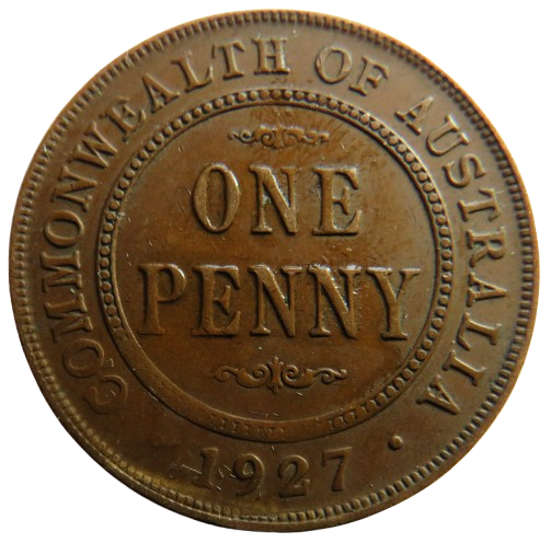 1927 King George V Australia One Penny Coin