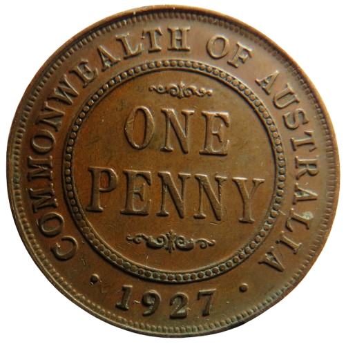 1927 King George V Australia One Penny Coin