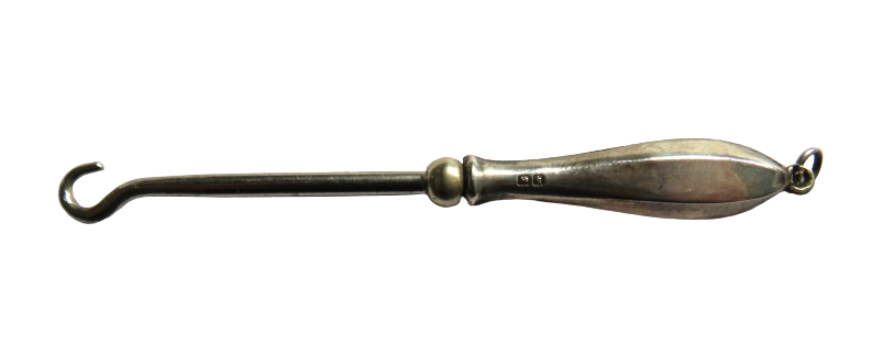 Antique Small Silver Handled Button Hook Hallmarked Birmingham 1918